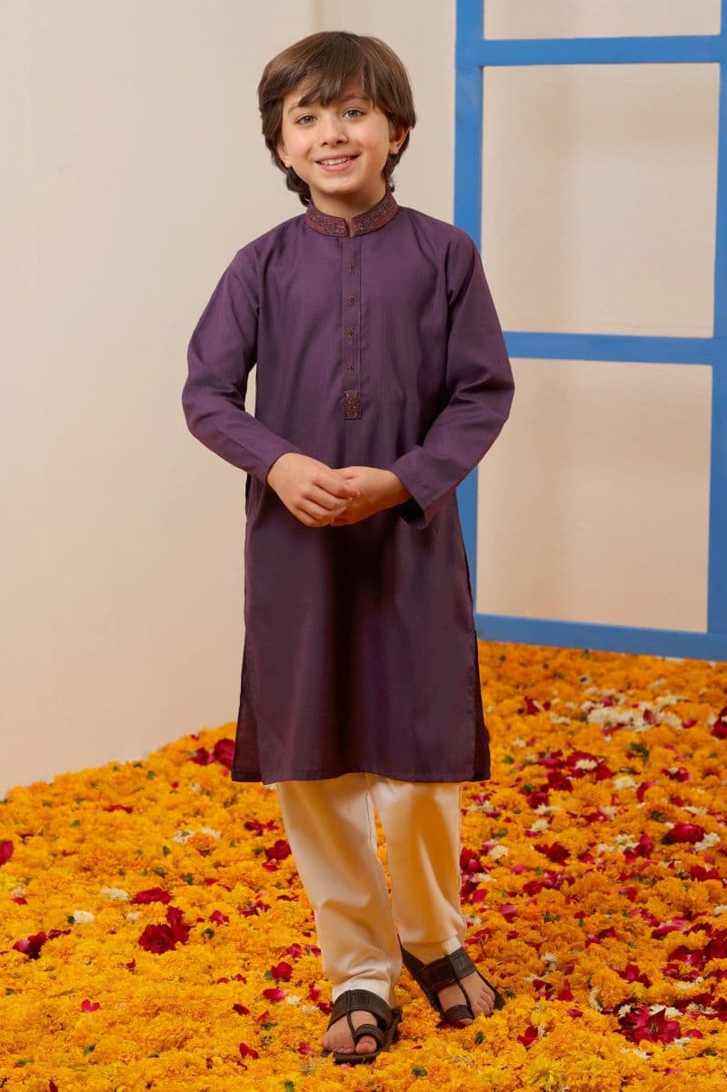 Boys Purple Kurta Pajama thumbnail