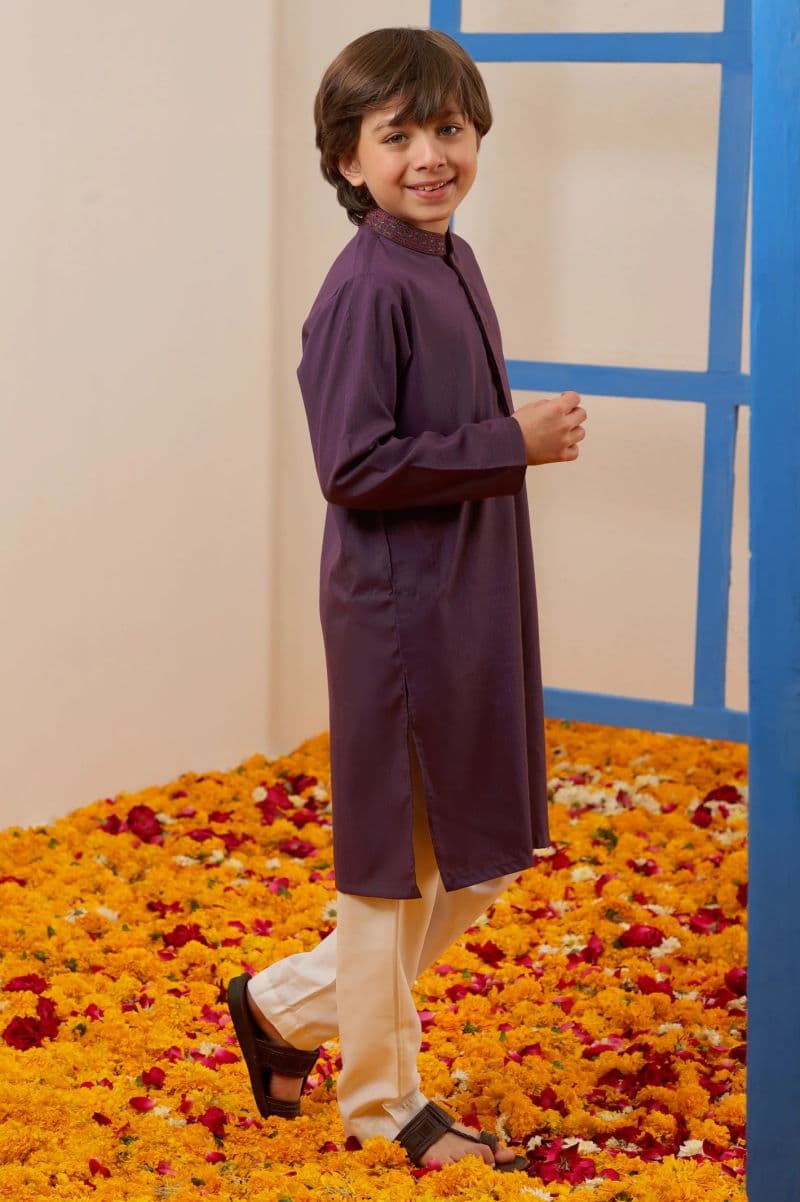 Boys Purple Kurta Pajama thumbnail