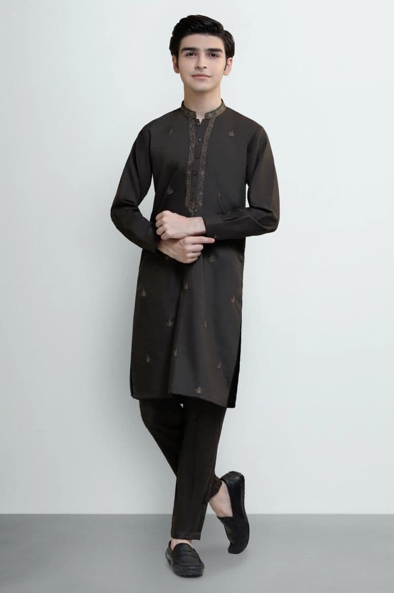 Dark Green Teens Kurta Pajama