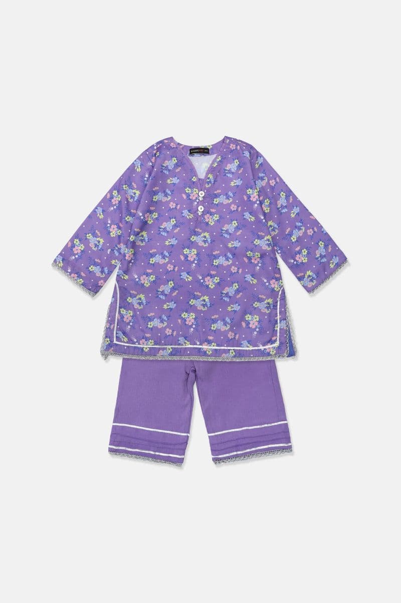 Printed Purple Girls 2PC
