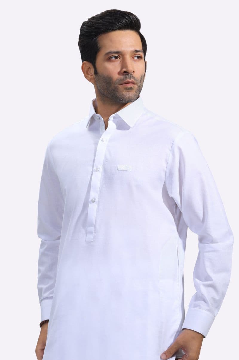 White Cotton Shalwar Kameez thumbnail