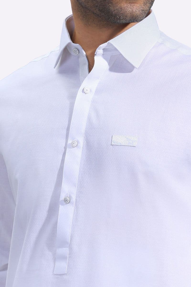 White Cotton Shalwar Kameez thumbnail