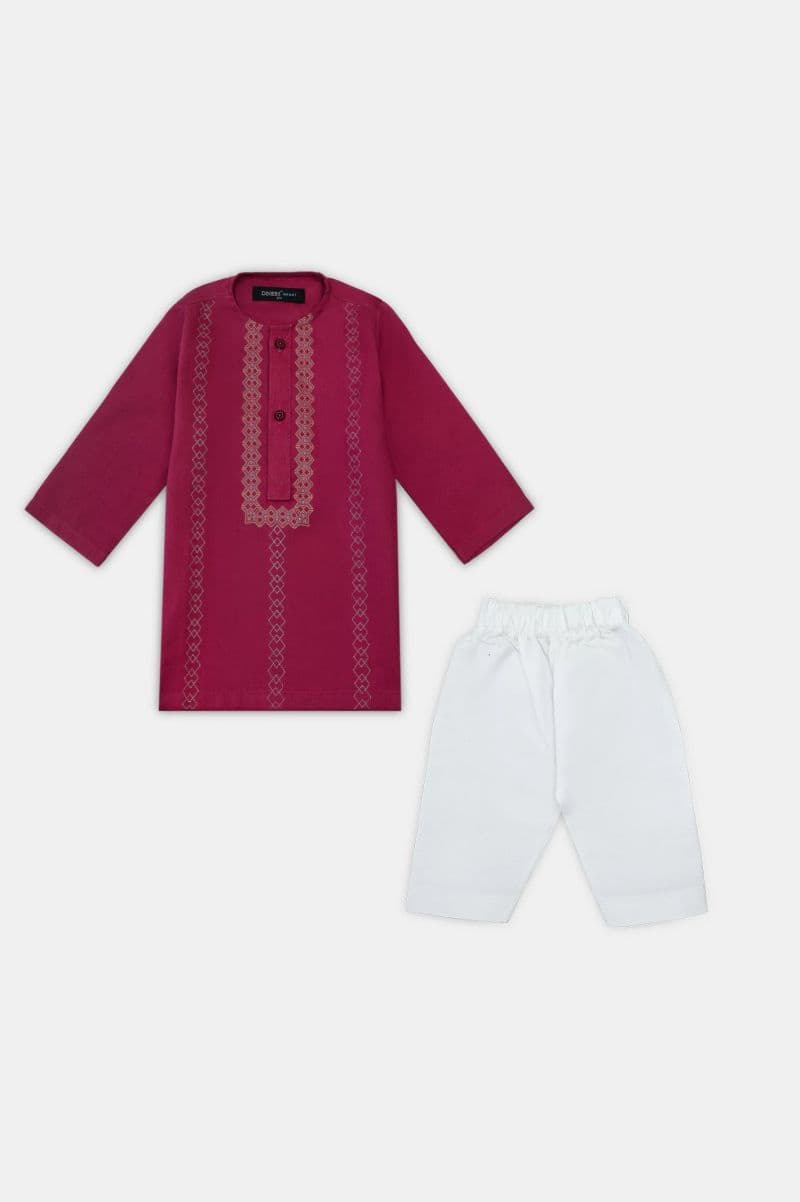 Purple Infant Screen Printed  Kurta Shalwar