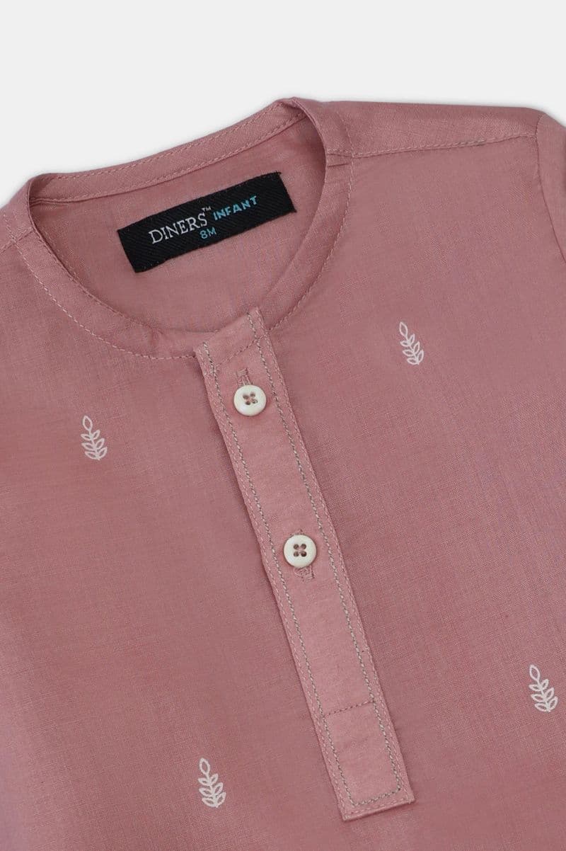 Pink Infant Screen Printed Kurta Shalwar
