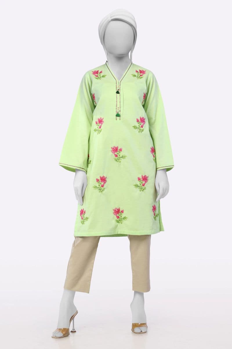Green Embroidered Kurti