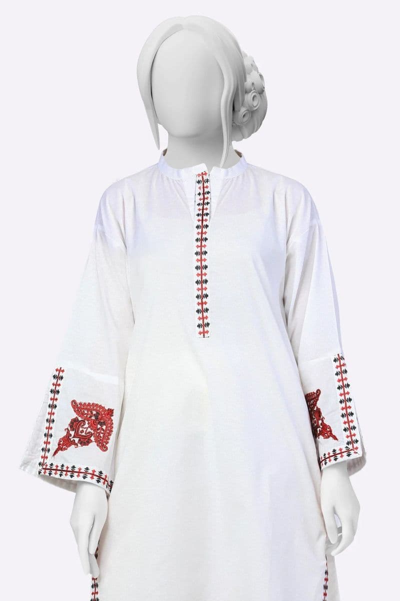 White Embroidered Kurti
