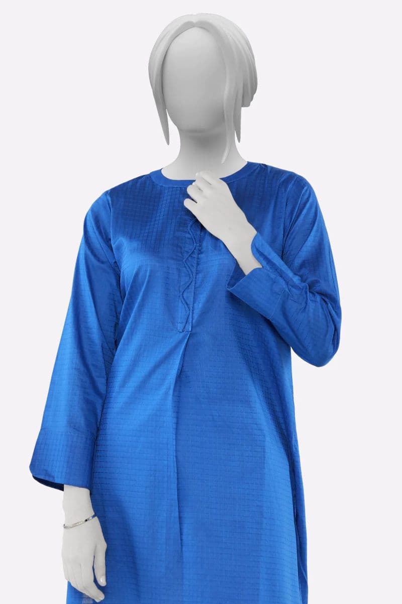 Dobby Blue Stylised Kurti thumbnail