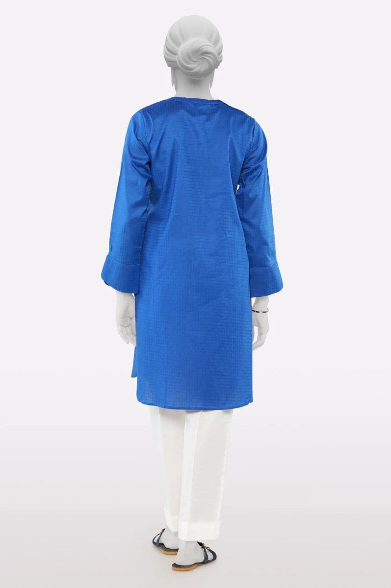 Dobby Blue Stylised Kurti thumbnail