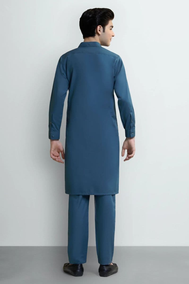 C-Green Teens Kurta Pajama With Pocket & Zip