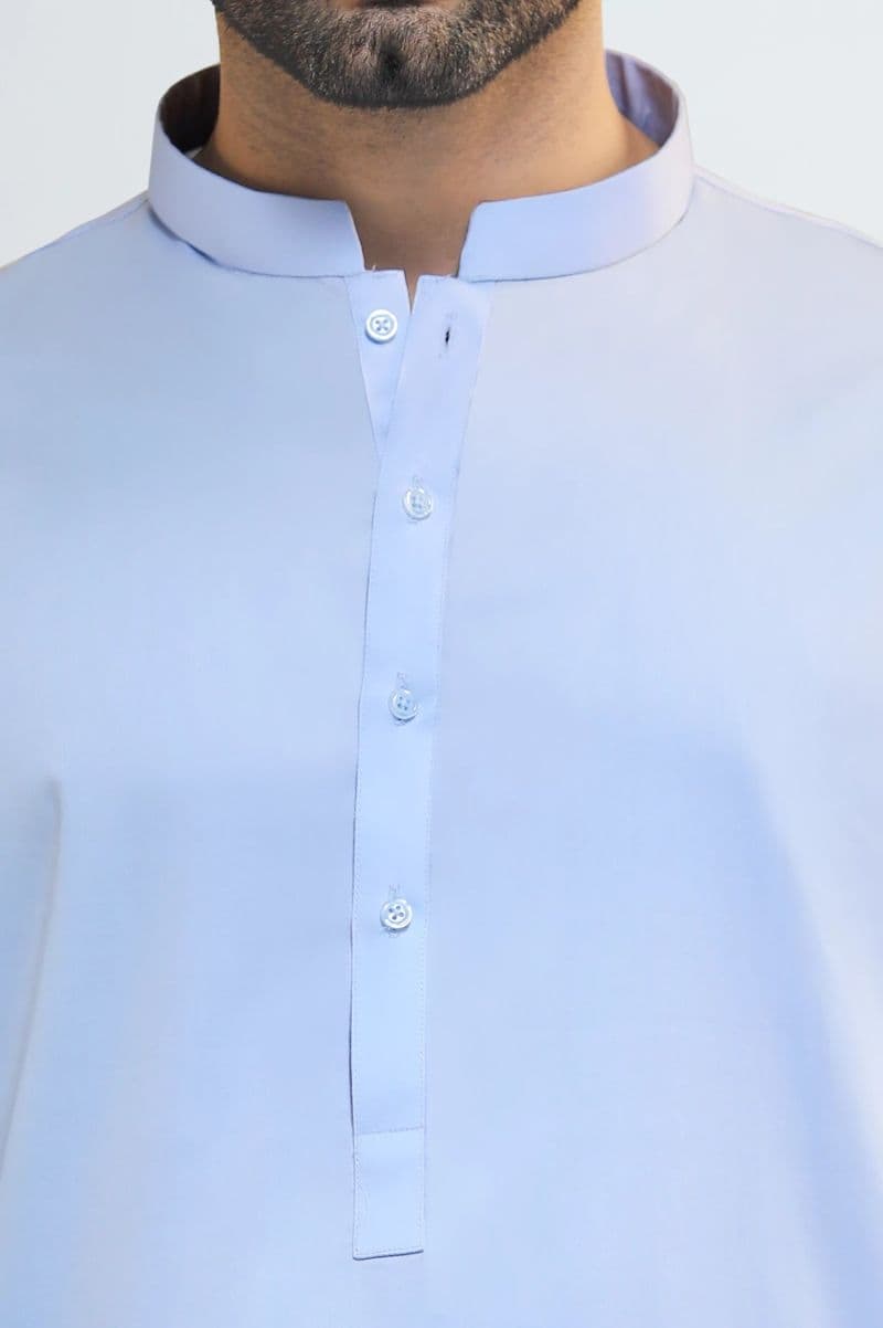 Light Blue Cotton Shalwar Kameez