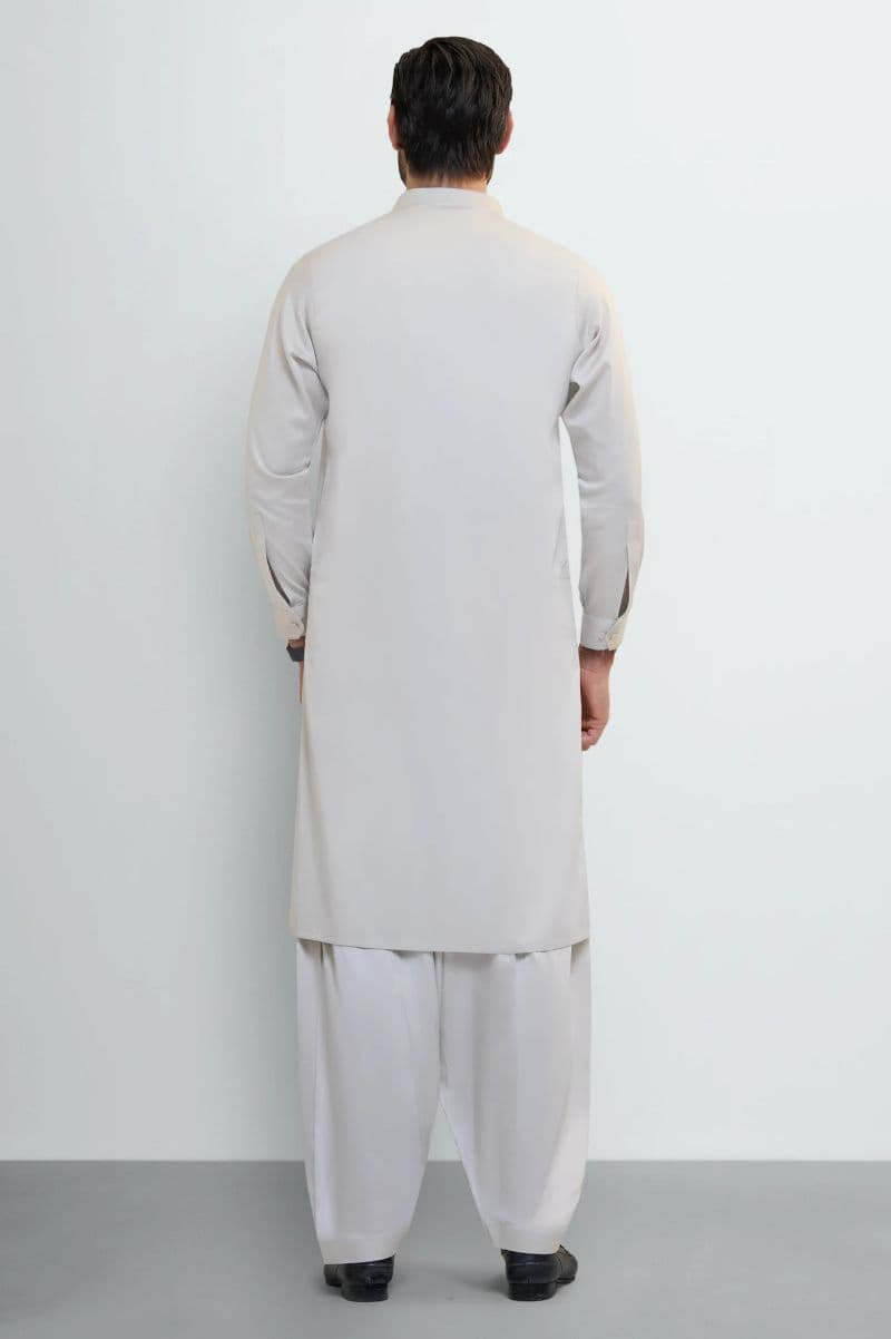 Light Beige Cotton Shalwar Kameez thumbnail