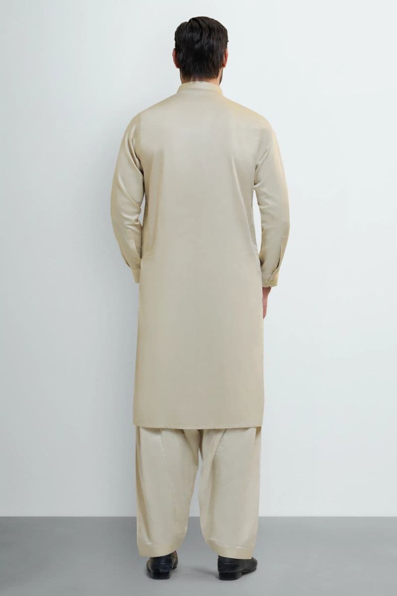 Dark Fawn Cotton Shalwar Kameez