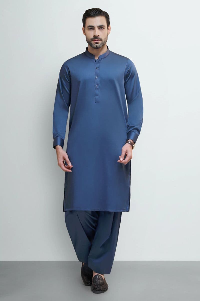 Dark Blue Cotton Shalwar Kameez