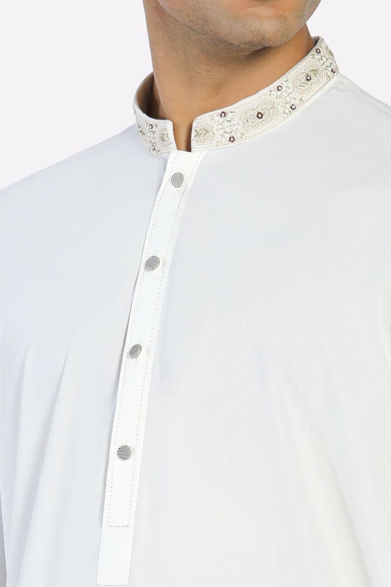 Off White Wash & Wear Shalwar Kameez thumbnail