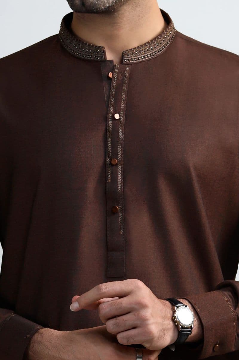 Rust Wash & Wear Shalwar Kameez thumbnail
