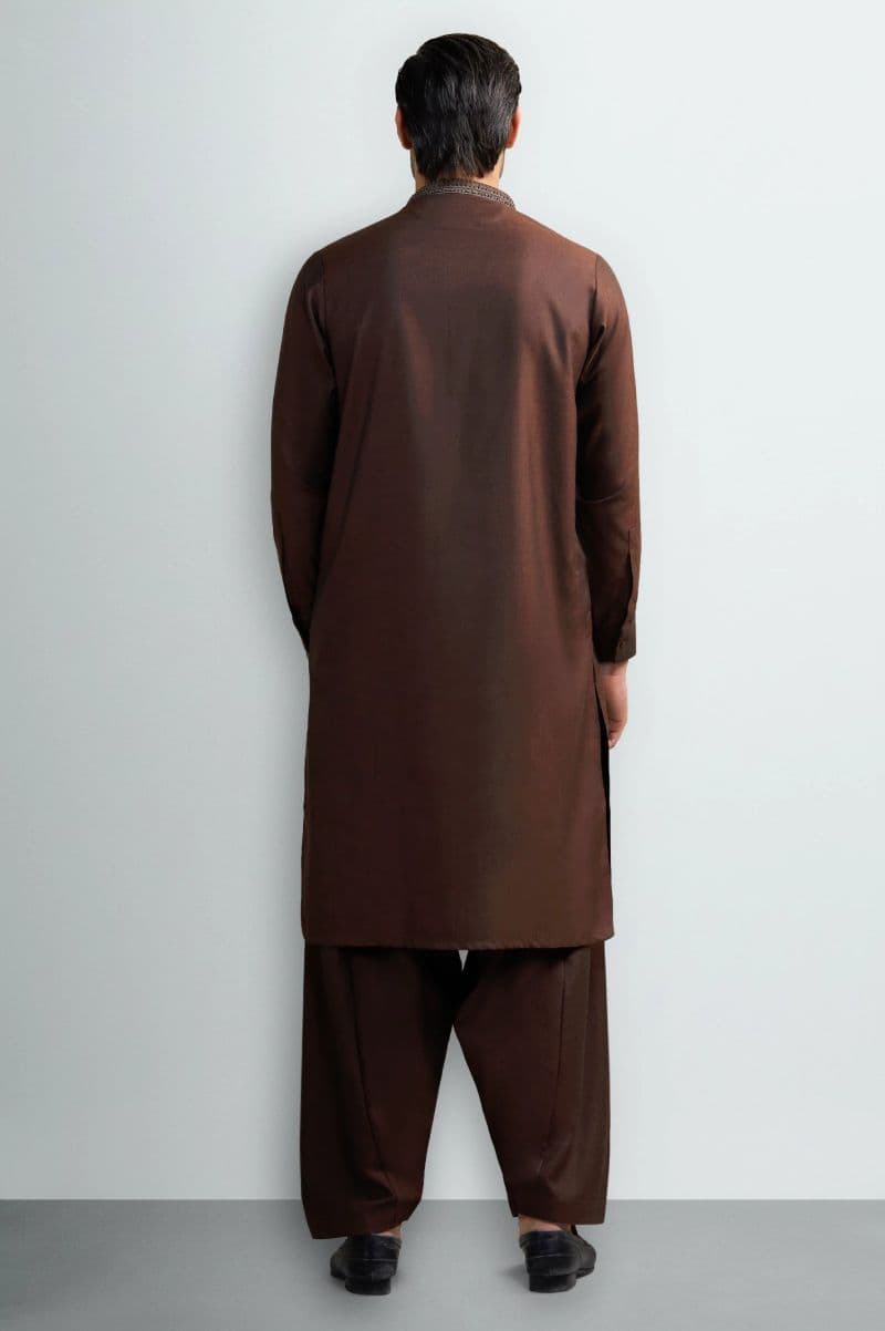 Rust Wash & Wear Shalwar Kameez thumbnail