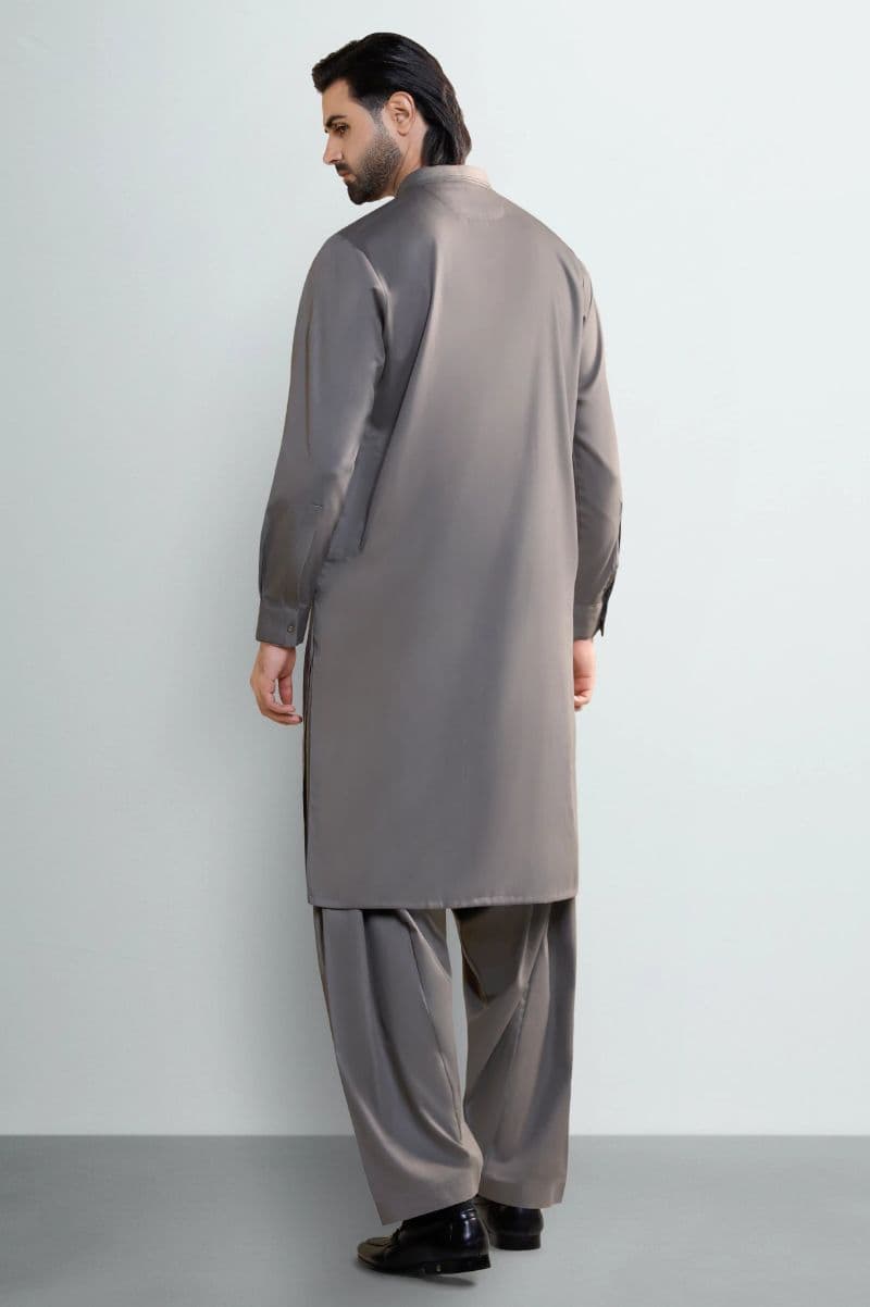Dark Beige Wash & Wear Shalwar Kameez