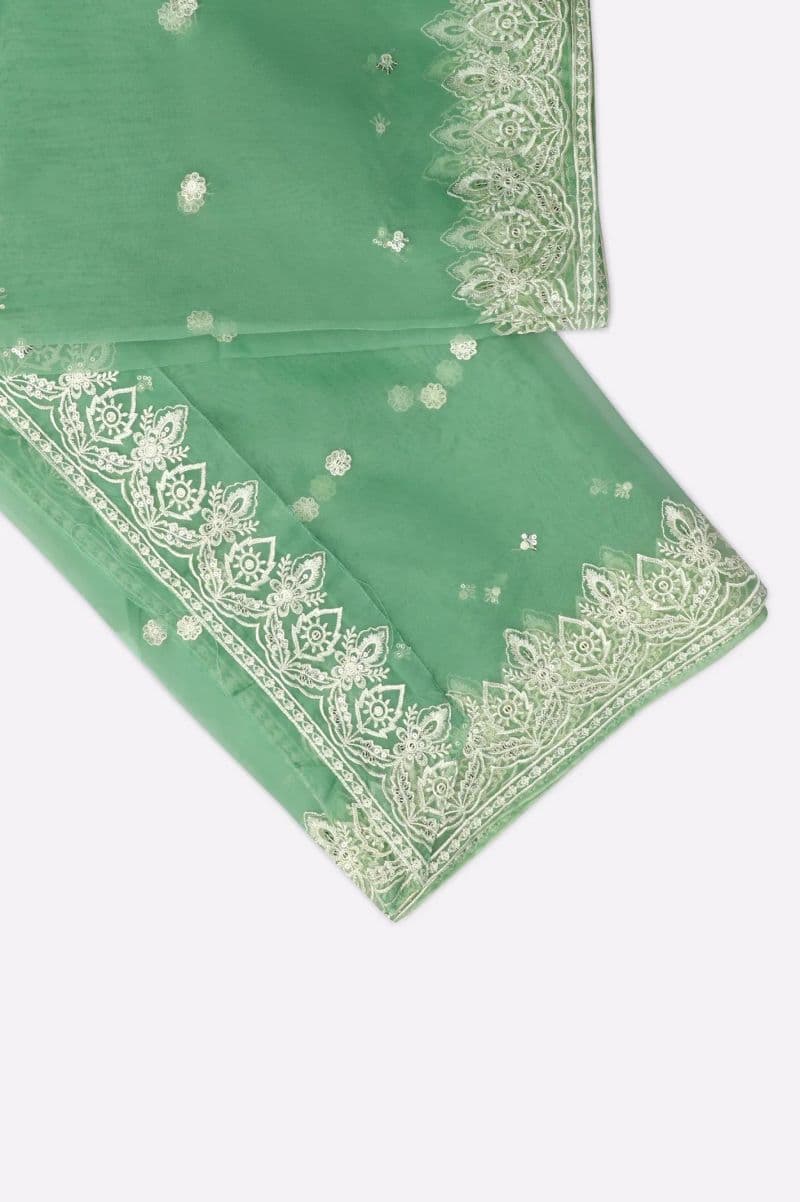 Light Green Embroidered Dupatta thumbnail