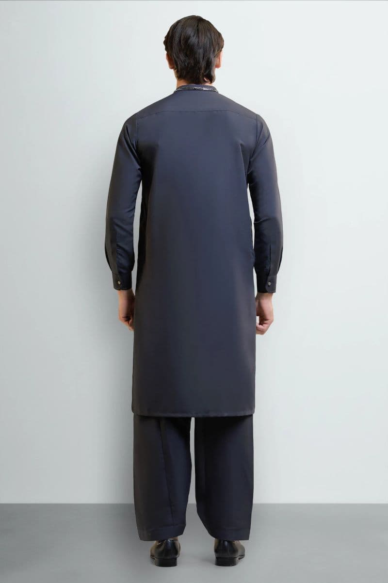 Grey Wash & Wear Shalwar Kameez (TASSAVUR) thumbnail