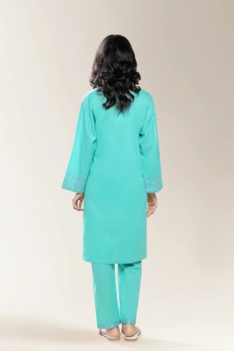 Embroidered Green Teens 2PC