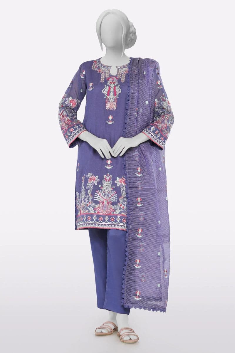 Purple Embroidered 3PC thumbnail