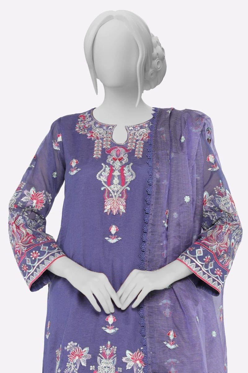 Purple Embroidered 3PC thumbnail