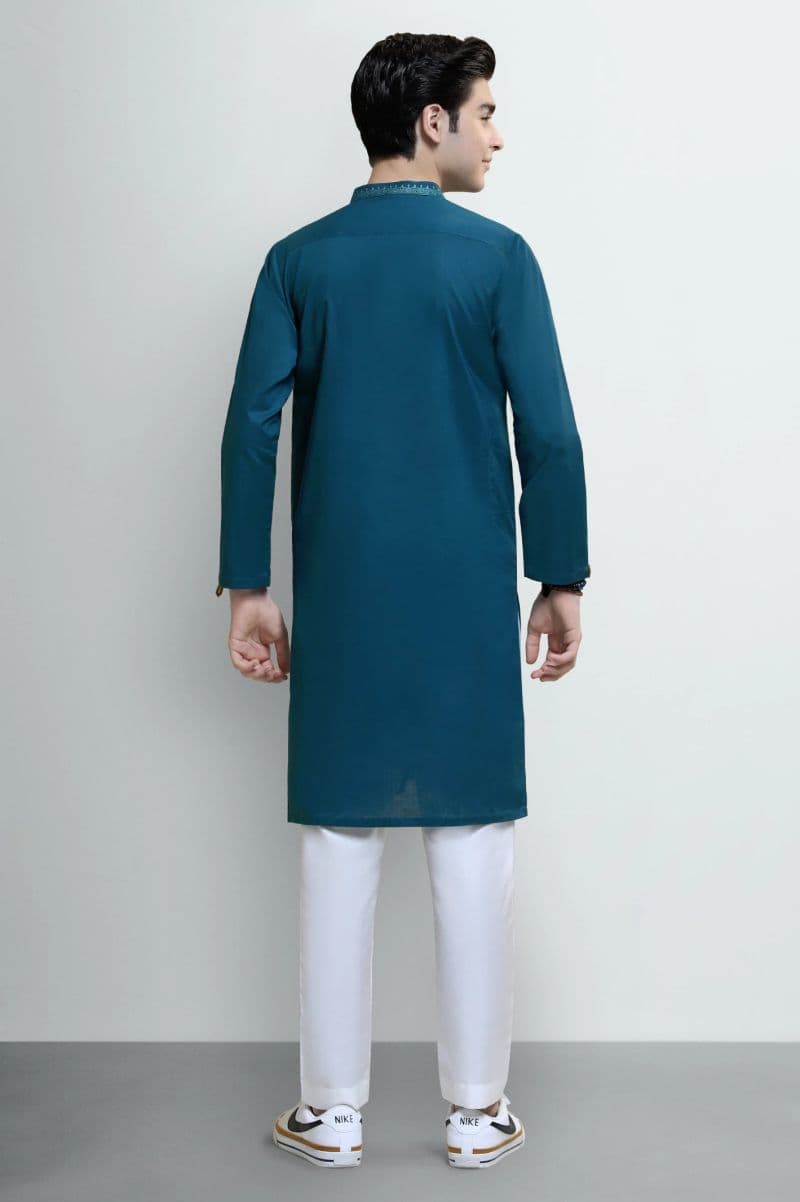 Teal Blue Teens Kurta Pajama