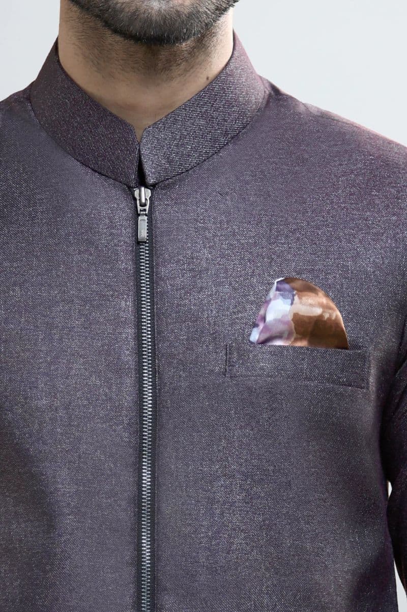 Purple Shalwar Kameez with Waistcoat