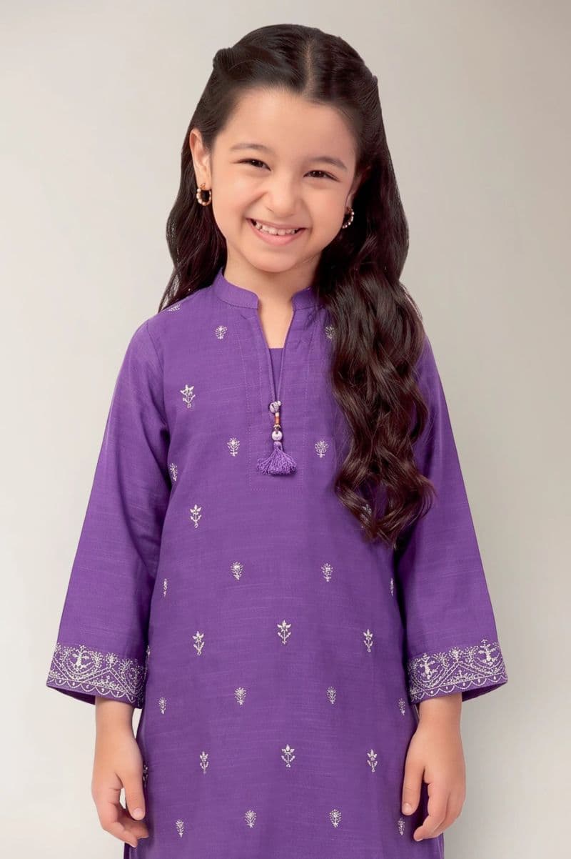 Dyed Embroidered Girls 2PC