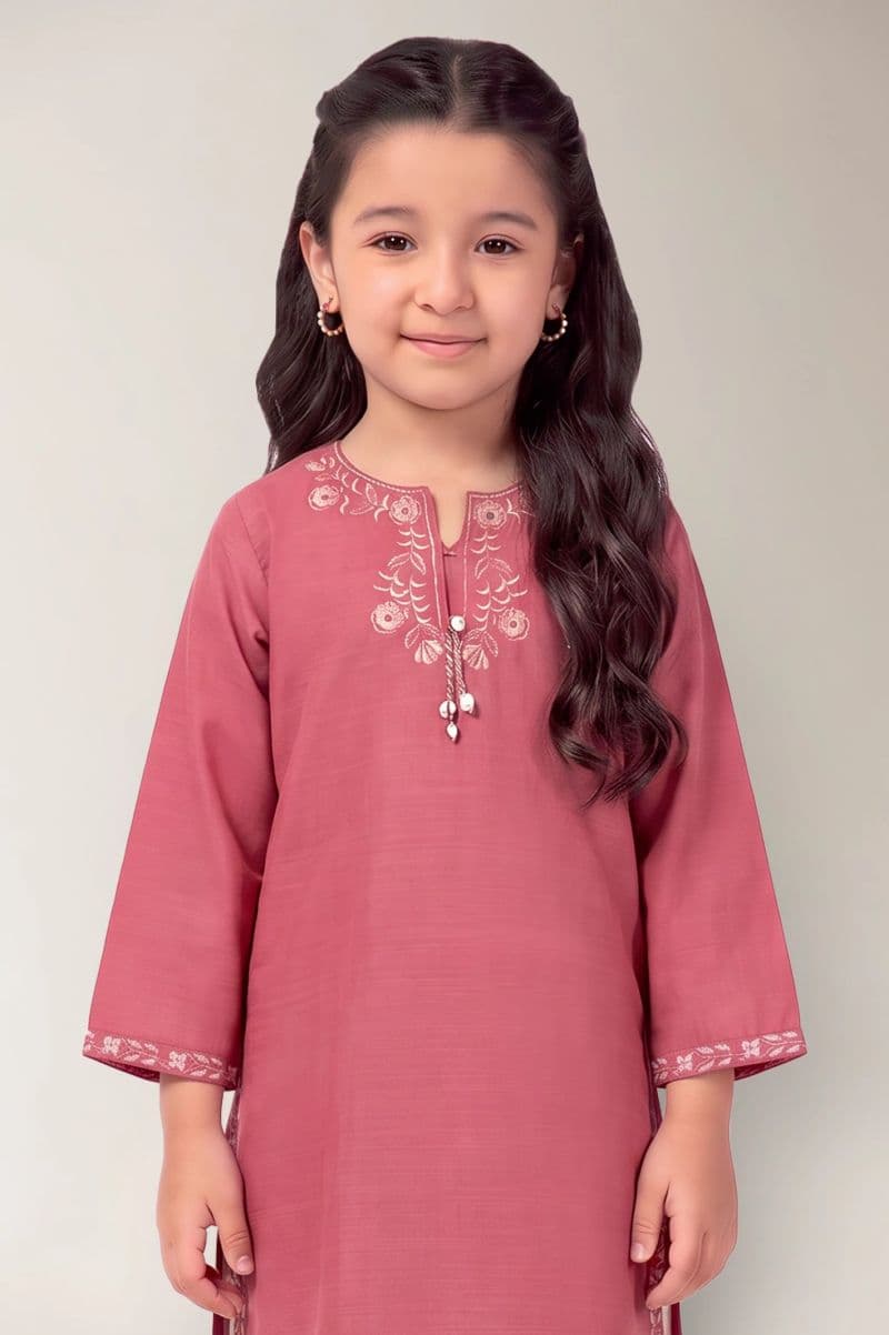Dyed Embroidered Girls Shirt