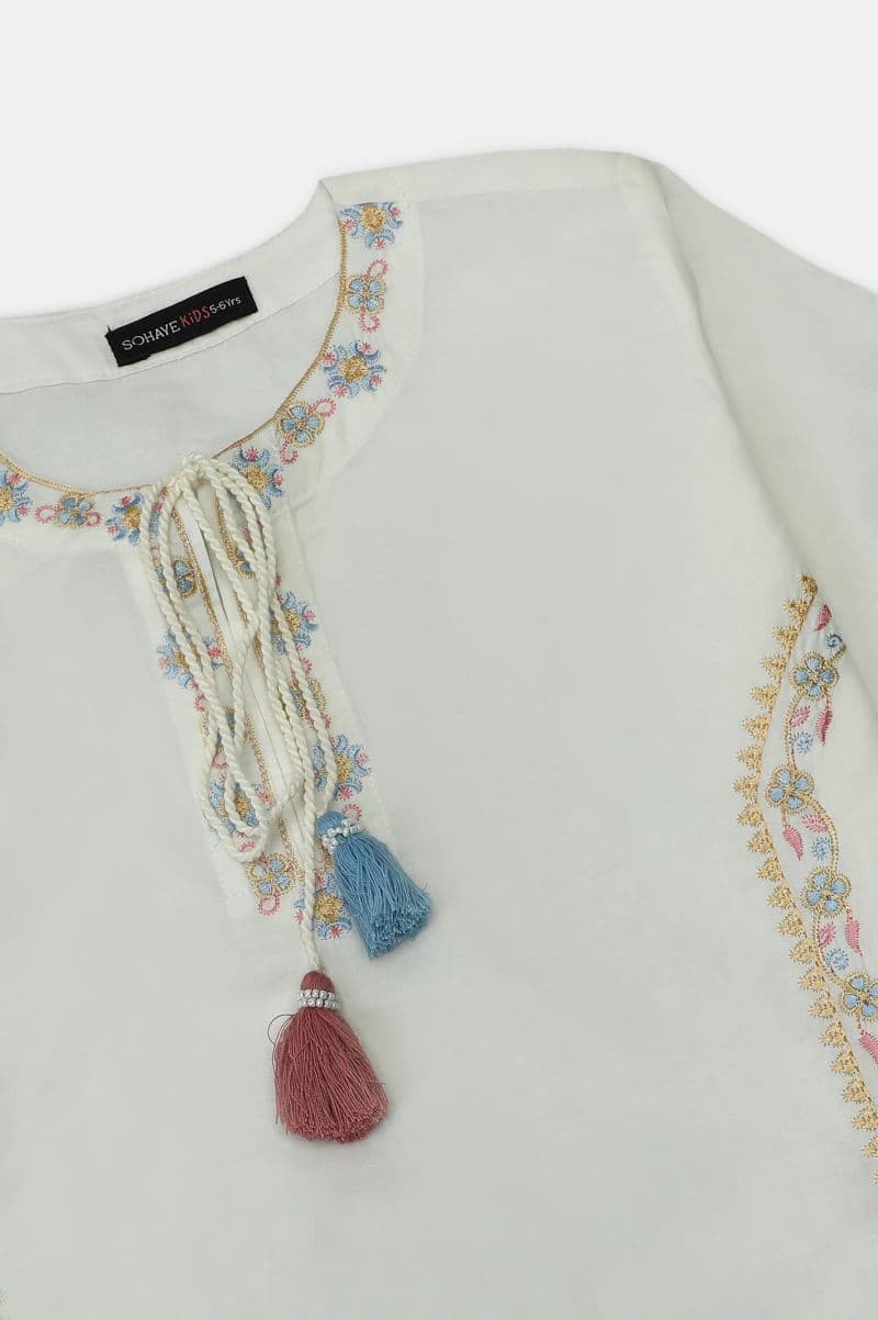 Dyed Embroidered Girls 2PC