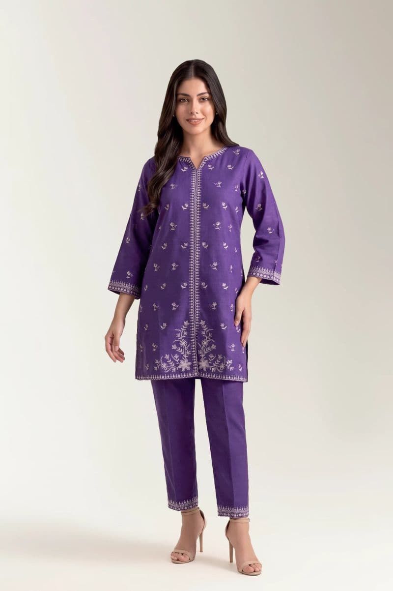 Dyed Embroidered Teens 2PC