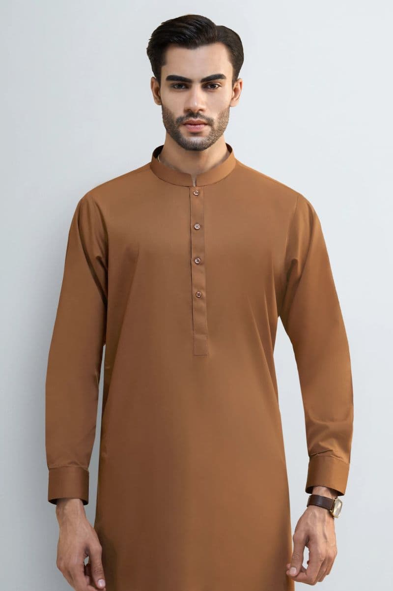 Brown Cotton Shalwar Kameez