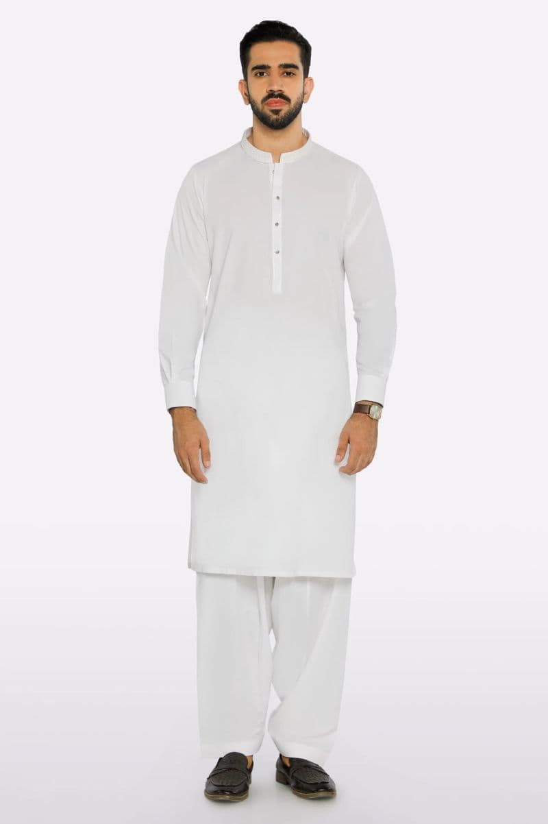 Off White Wash & Wear Shalwar Kameez