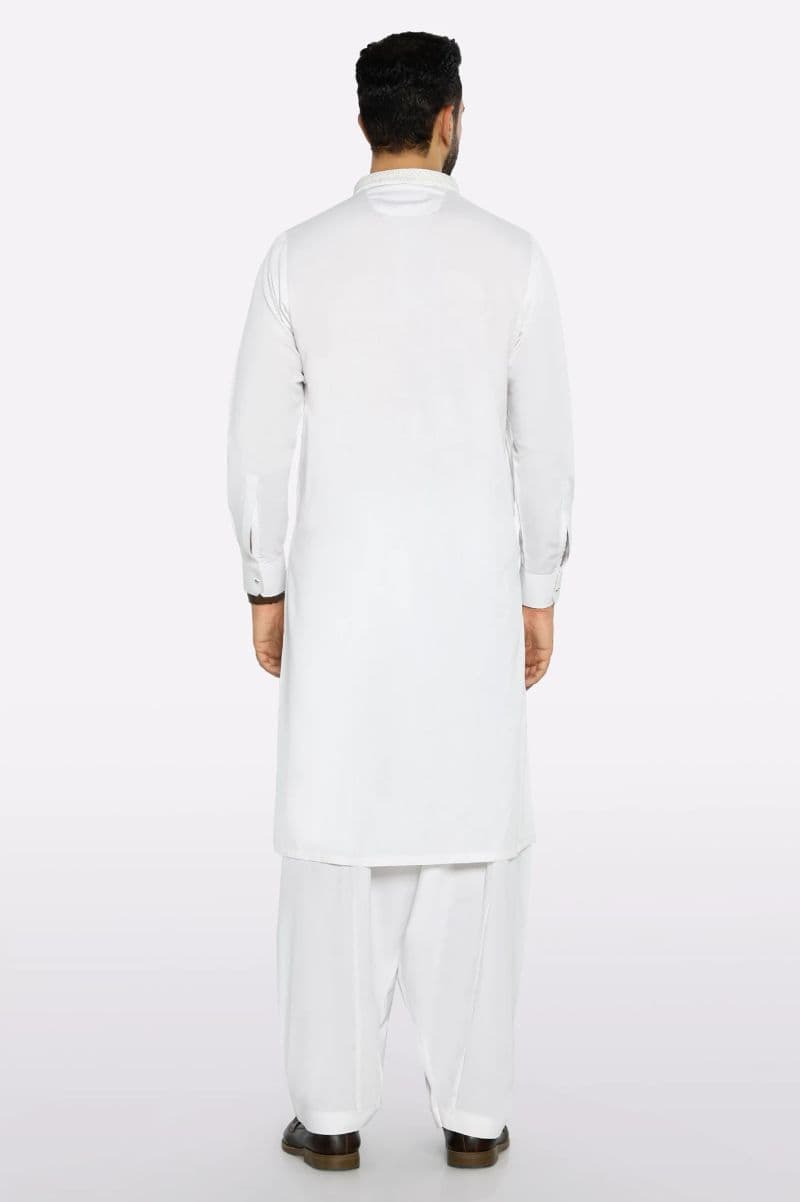 Off White Wash & Wear Shalwar Kameez