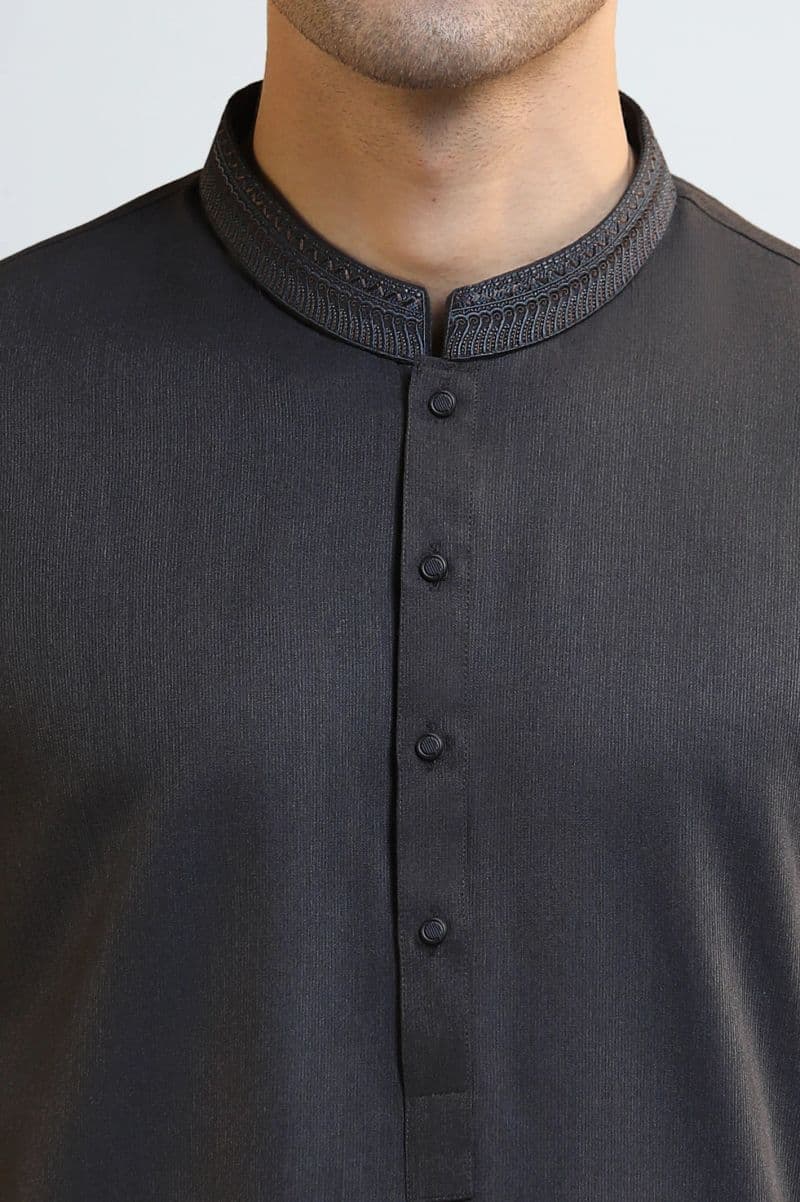 Dark Grey Wash & Wear Shalwar Kameez thumbnail