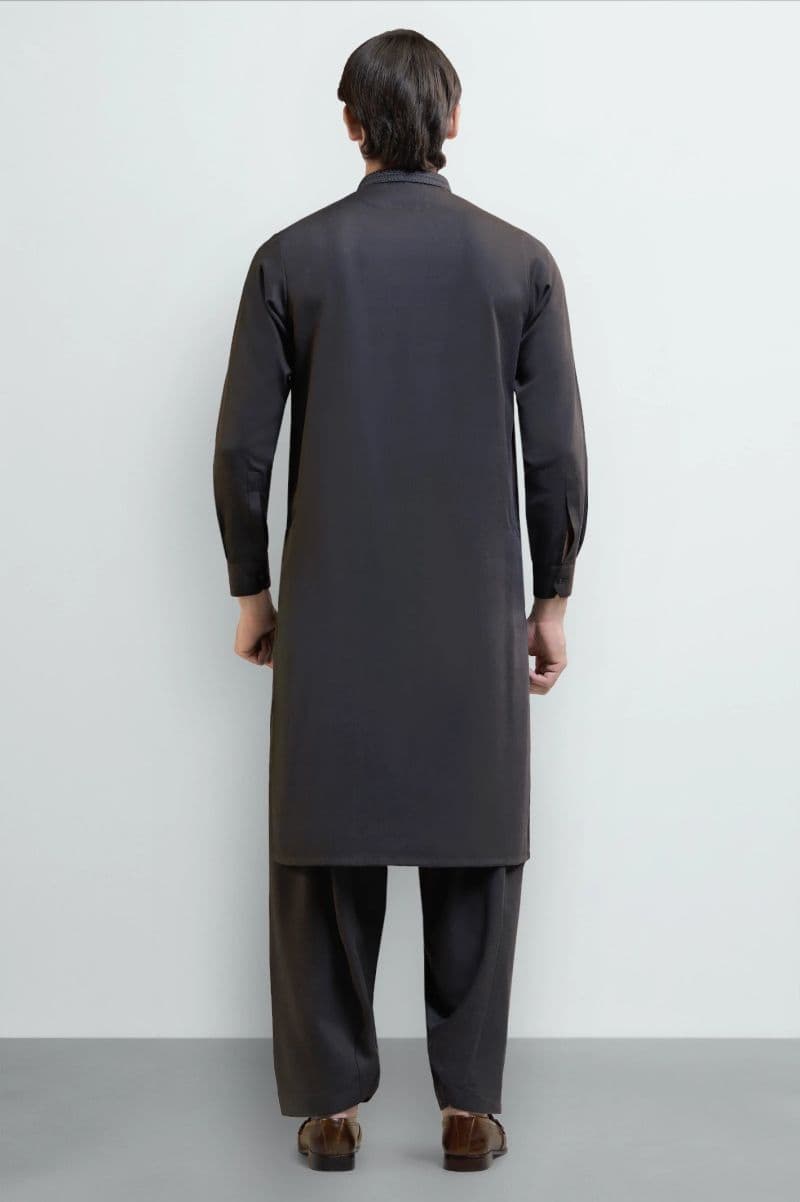 Dark Grey Wash & Wear Shalwar Kameez thumbnail