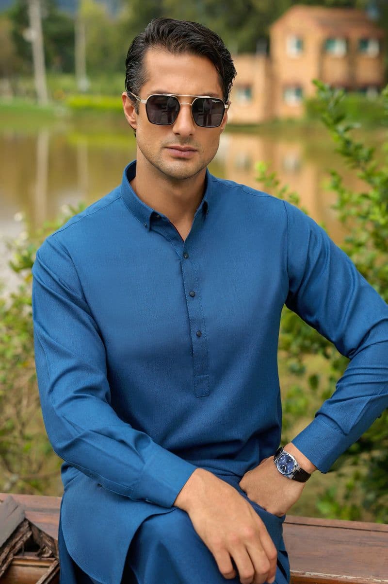 Blue Wash & Wear Shalwar Kameez thumbnail