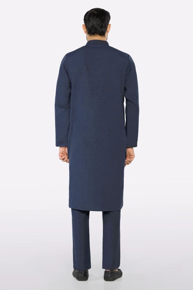 Dark Blue Wash & Wear Kurta Pajama