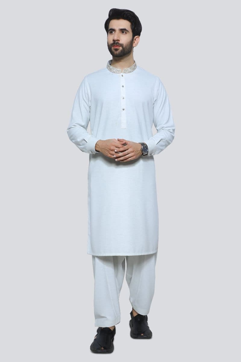 Off White Wash & Wear Shalwar Kameez thumbnail