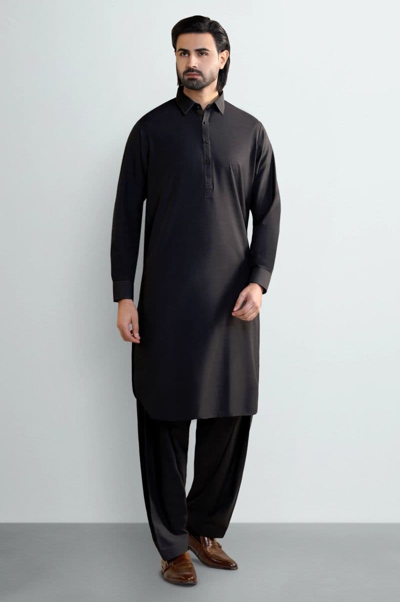 Black Wash & Wear Shalwar Kameez thumbnail