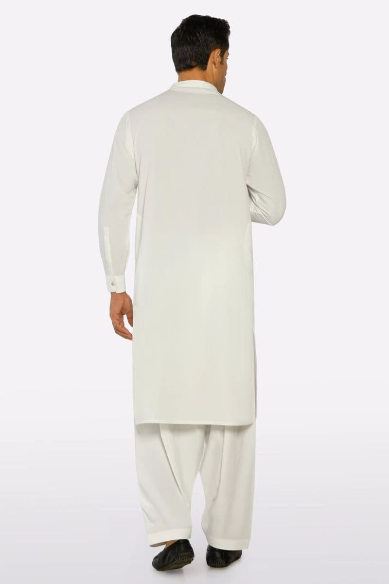 Off White Wash & Wear Shalwar Kameez thumbnail