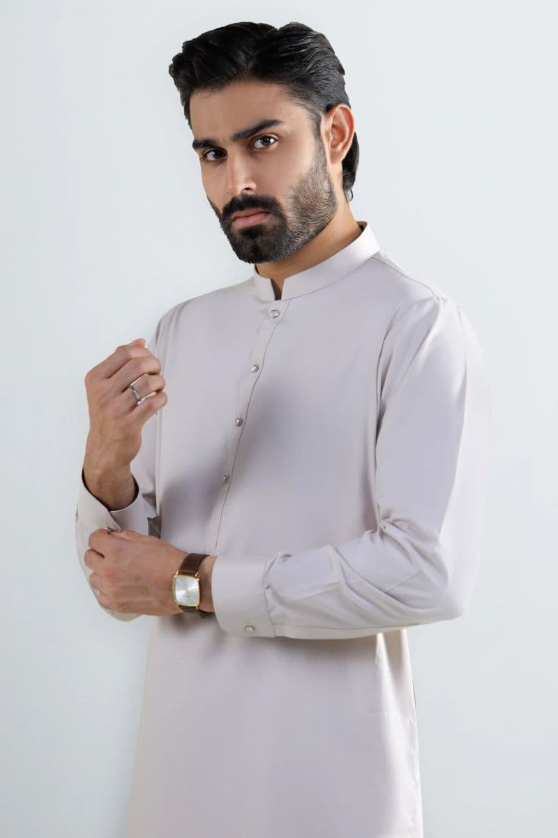 Light Beige Wash & Wear Shalwar Kameez thumbnail