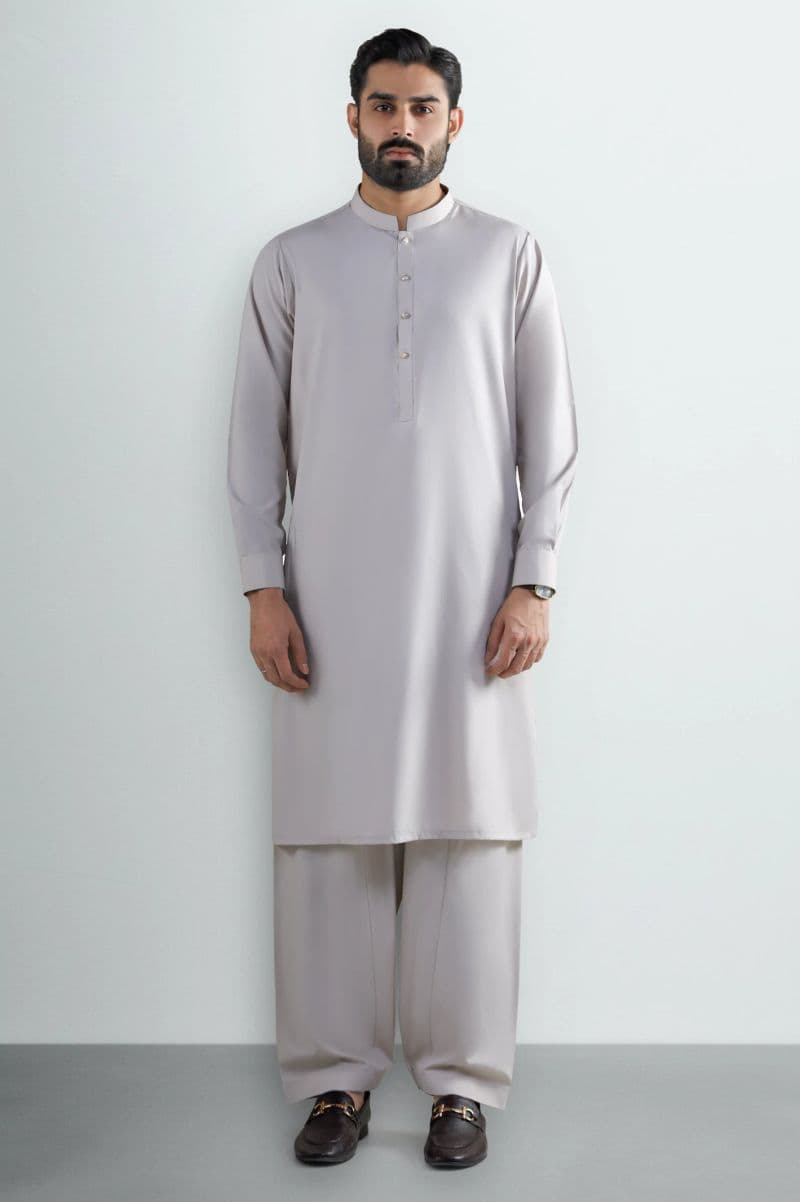 Light Beige Wash & Wear Shalwar Kameez thumbnail