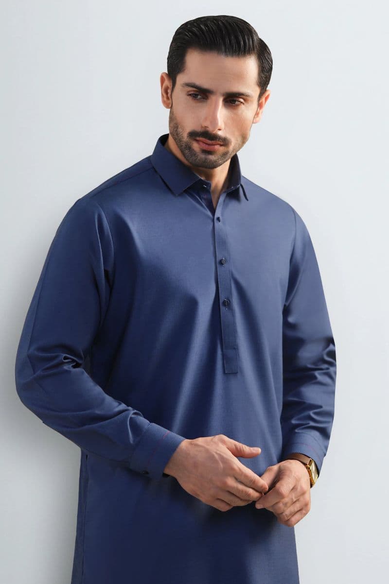 Royal Blue Wash & Wear Shalwar Kameez