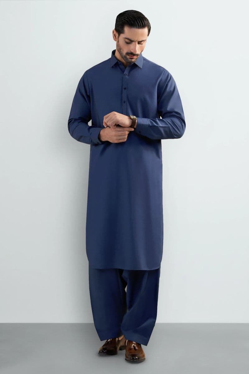 Royal Blue Wash & Wear Shalwar Kameez