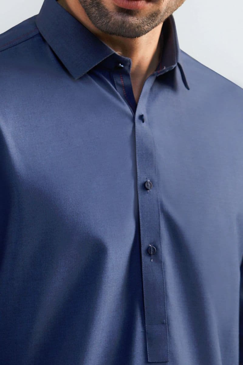Royal Blue Wash & Wear Shalwar Kameez