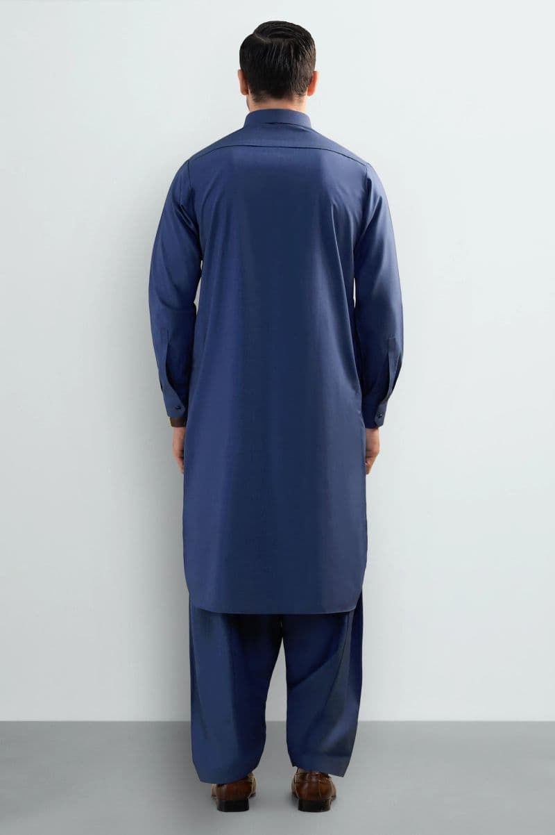 Royal Blue Wash & Wear Shalwar Kameez