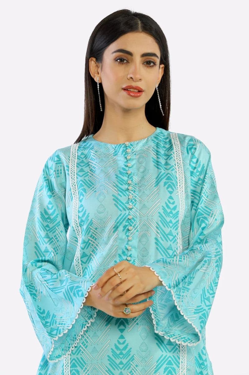 Blue Ready To Wear Printed Kurti