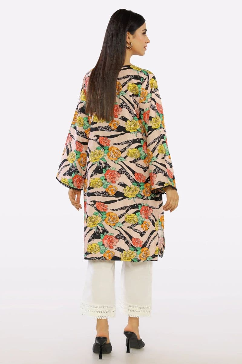 Peach Ready To Wear Printed Kurti